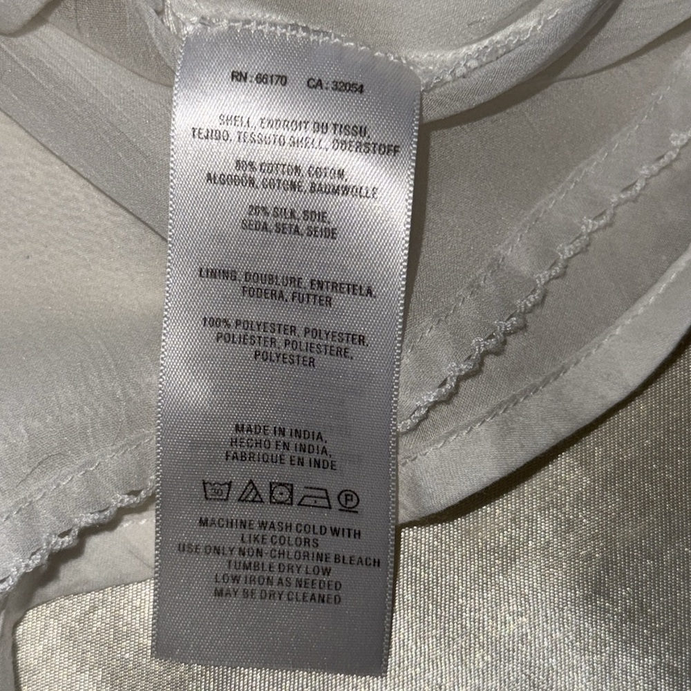 HD in Paris White Anthropologie Embroidery Lace Cami Top Cotton & Silk Ties LRG - Picture 9 of 13